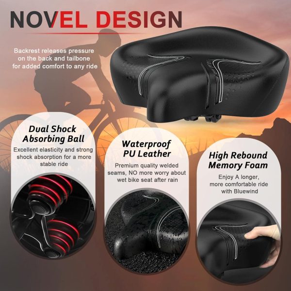 Bluewind Oversized Bike Seat for Comfort Cycling-1