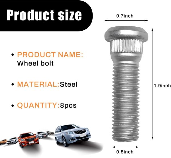 Wevdn Automotive Lug Bolts M12x1.5 Stainless Steel-1
