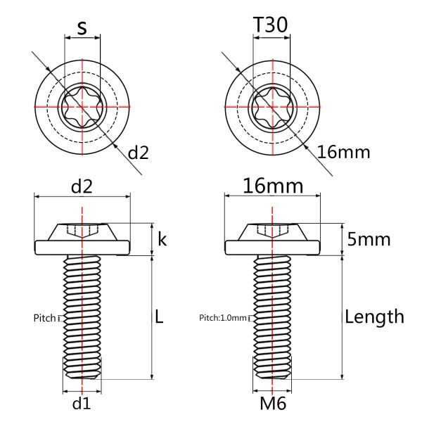 M6 Titanium Wheel Bolt Wanyifa Premium Hex Fastener-1