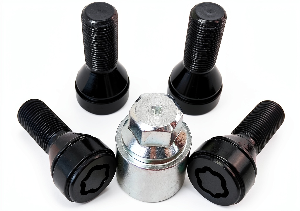 Installing Cheriezing Carbon Steel Wheel Locks for BMW on a wooden garage bench