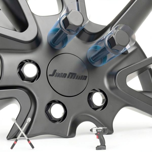 JiiinMiiin Lug Bolts 45mm Black Hex Alloy Steel-3