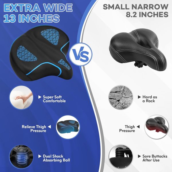 Soarify Bike Seat BLACK BLUE Ergonomic Comfortable-2