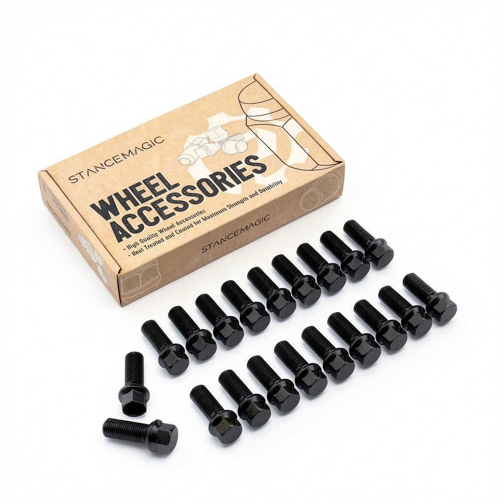 StanceMagic lug bolts installed on an Audi wheel