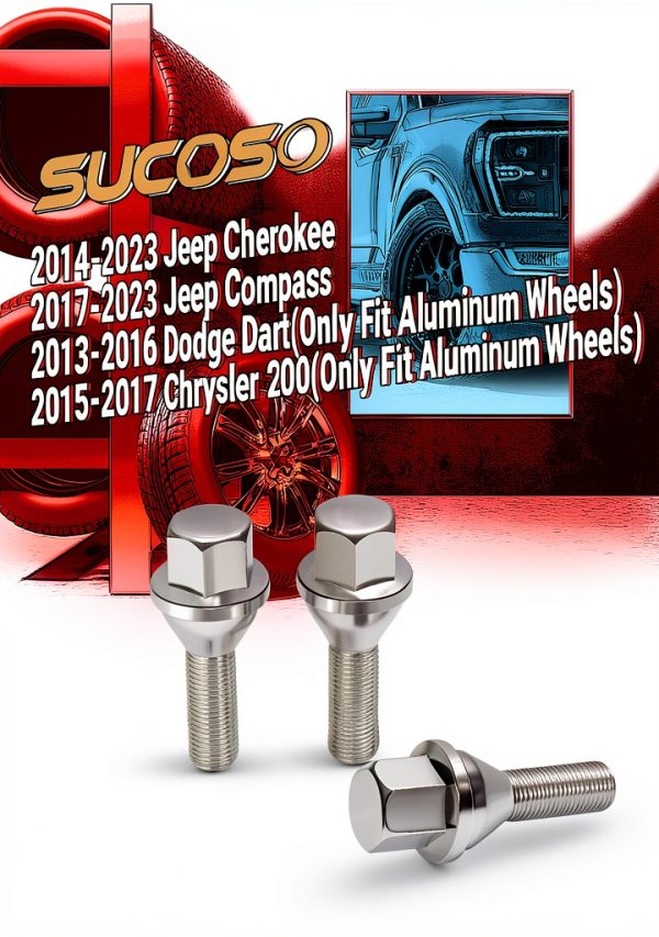19mm Hex Chrome Wheel Bolt for Jeep Cherokee 2023 Heavy Duty-2