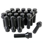 Lujiani Wheel Lug Bolt M14x1.5 40mm Shank Black Hex Bolt Pack of 20-0