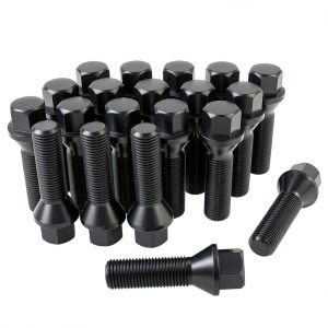 Lujiani Wheel Lug Bolt M14x1.5 40mm Shank Black Hex Bolt Pack of 20-0