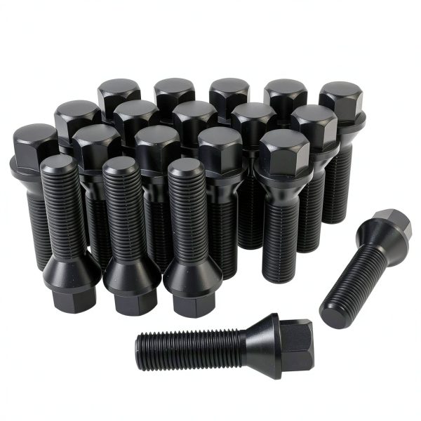 Lujiani Wheel Lug Bolt M14x1.5 40mm Shank Black Hex Bolt Pack of 20-0