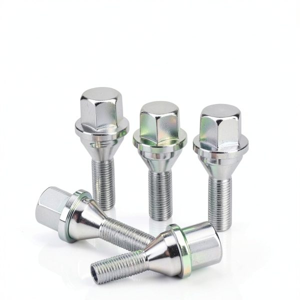 Dynofit 19mm Hex-28mm Shank Wheel Bolt 20pcs Black Silver Steel-2