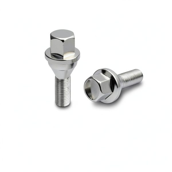 Dynofit 19mm Hex-28mm Shank Wheel Bolt 20pcs Black Silver Steel-5