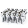 Dynofit 19mm Hex-28mm Shank Wheel Bolt 20pcs Black Silver Steel-0