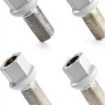 M14x1.5 Wheel Bolt SamWinGear Chrome Hex Bolt Set of 4 Grey-0