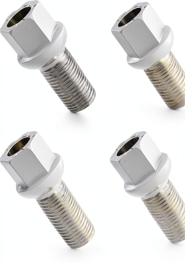 M14x1.5 Wheel Bolt SamWinGear Chrome Hex Bolt Set of 4 Grey-0