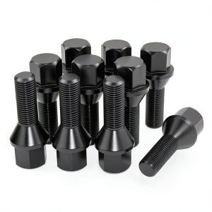 LUJIANI Wheel Lug Bolt M12x1.25 28mm Shank Black Hexagon Fastener Pack-0