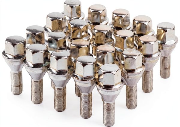 Dtomi M12x1.25 Left Hand Wheel Lug Nuts Set of 20 Steel Hex Bolts-0