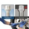 LUJIANI Wheel Lug Bolt M12x1.25 28mm Shank Black Hexagon Fastener Pack-4