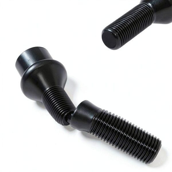 LUJIANI Wheel Lug Bolt M12x1.25 28mm Shank Black Hexagon Fastener Pack-2