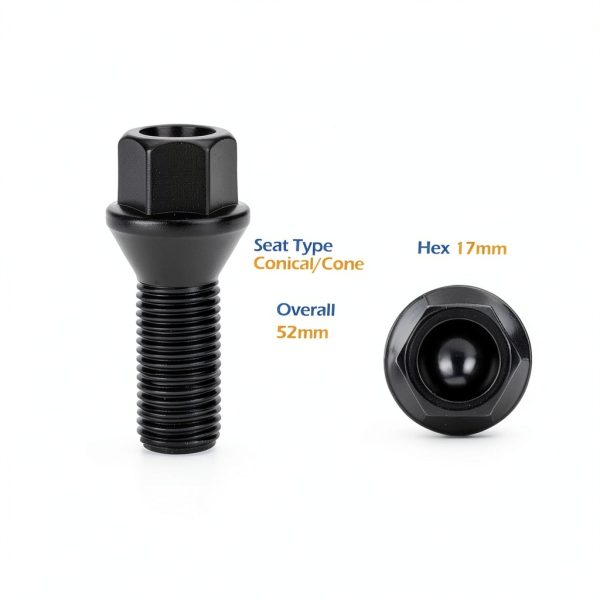 Audi Wheel Bolts dynofit 14x1.5 Black Hex Lug Set of 20-1
