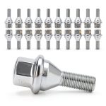 VODCACA M12x1.25 Hex Wheel Bolt Set 20pcs Silver Grade 2 Iron-0