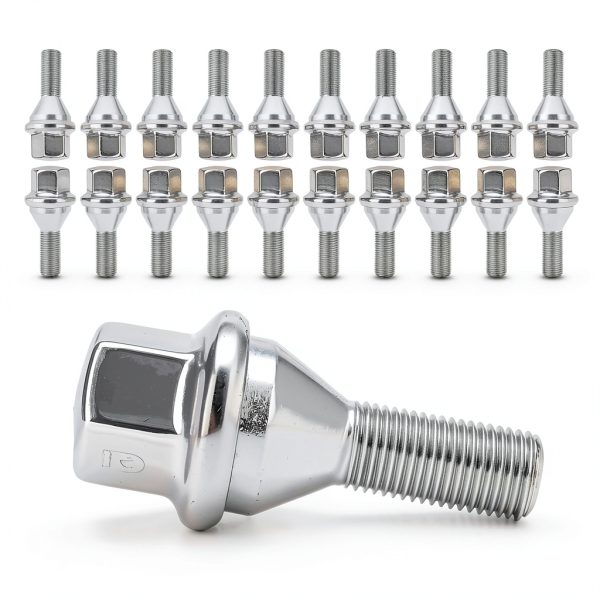 VODCACA M12x1.25 Hex Wheel Bolt Set 20pcs Silver Grade 2 Iron-0