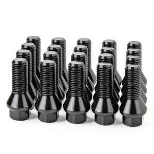 Audi Wheel Bolts dynofit 14x1.5 Black Hex Lug Set of 20-0