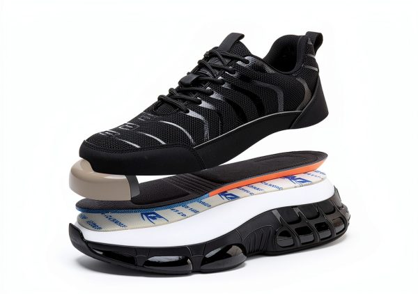 Steel Toe Shoes for Men Women Lightweight Safety Sneakers Composite Toe Work Shoes Puncture Proof Industrial Construction Shoes Black-3