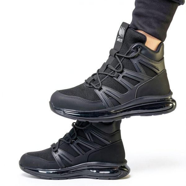 SYLPHID Men Steel Toe Sneakers Women Safety Shoes High Top Air Cushion-5