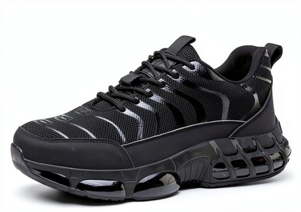Steel Toe Shoes for Men Women Lightweight Safety Sneakers Composite Toe Work Shoes Puncture Proof Industrial Construction Shoes Black-0