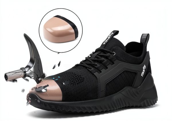 Tinefiy Steel Toe Shoes for Women Work Sneakers Lightweight Comfortable Safety Toe Slip On Puncture Proof Footwear Indestructible Shoe-1