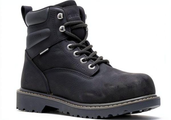 Wolverine Women's Floorhand Steel Toe 6in Waterproof Work Boot Black-1