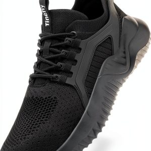 Tinefiy Steel Toe Shoes for Women Work Sneakers Lightweight Comfortable Safety Toe Slip On Puncture Proof Footwear Indestructible Shoe-0