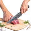 SHAN ZU Chef Knife 8 Inch Japanese Steel Damascus Kitchen Knife, Professional Kitchen Knives Sharp High Carbon Super Steel Kitchen Utility Knife-5