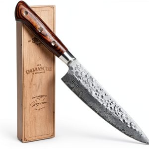 Jikko Damascus Edition VG-10 Chef Knife 8.5" Mahogany Handle-0