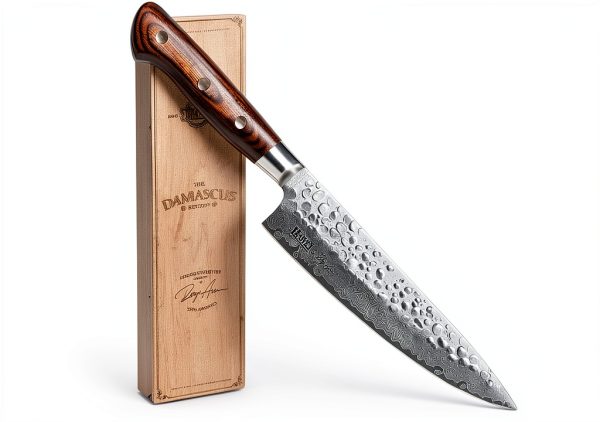 Jikko Damascus Edition VG-10 Chef Knife 8.5" Mahogany Handle-0