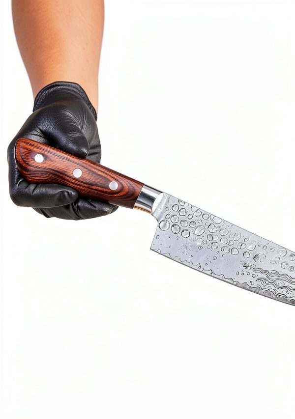 Jikko Damascus Edition VG-10 Chef Knife 8.5" Mahogany Handle-2