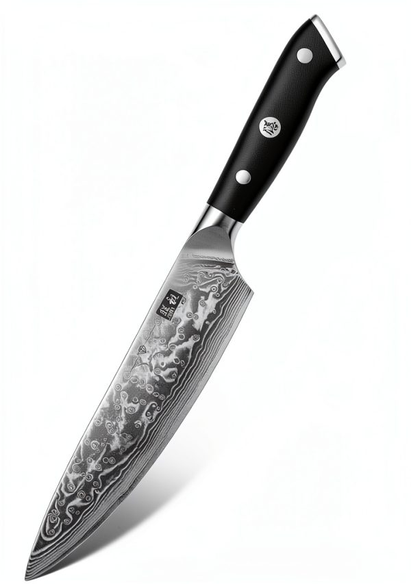 SHAN ZU Chef Knife 8 Inch Japanese Steel Damascus Kitchen Knife, Professional Kitchen Knives Sharp High Carbon Super Steel Kitchen Utility Knife-1