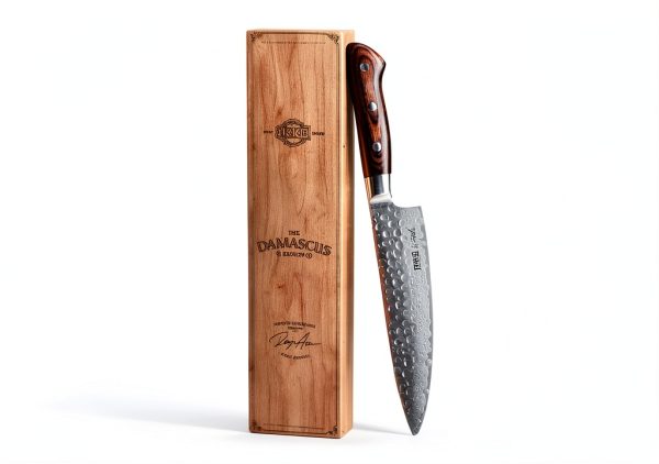 Jikko Damascus Edition VG-10 Chef Knife 8.5" Mahogany Handle-1