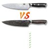 SHAN ZU Chef Knife 8 Inch Japanese Steel Damascus Kitchen Knife, Professional Kitchen Knives Sharp High Carbon Super Steel Kitchen Utility Knife-3