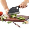 3PCS Butcher Knife Set, 7" Butcher Meat Cleaver, 7" Serbian Chef Knife and 6.5" Viking Knife, Hand Forged Kitchen Knife Set with Plastic Handle, Geat for Home, Camping, BBQ (Unique Finger Hole Design)-2